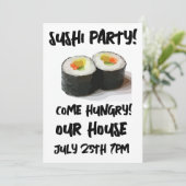 SUSHI FEEST! Aangepaste uitnodigingen (Staand voorkant)