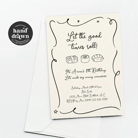 Sushi-feest uitnodiging