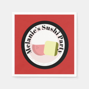 Sushi-feestrollen verjaardagsnaam servet