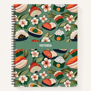 Sushi Floral Aangepast patroon Notitieboek