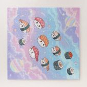 Sushi Flying in Pastel Galaxy Sky Legpuzzel (Horizontaal)