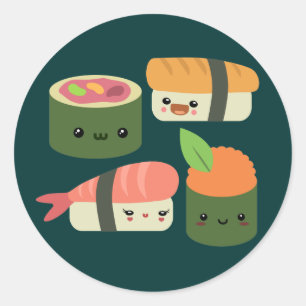 Sushi Friends Ronde Sticker