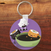 Sushi geniet van badtijd grappig sleutelhanger (Voorkant)