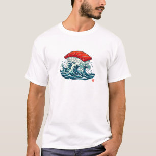 Sushi Golf Japanse Voedsel Kunst Illustratie T-shirt