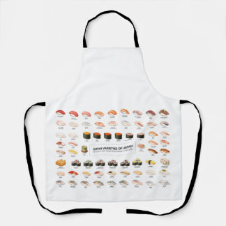 Sushi Guide Apron – Japanese Food Chart Schort