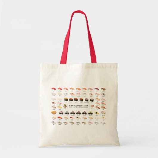 Sushi Guide Tote Bag – Japanese Food Chart (Devant)