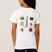 Sushi houdt van kawaï-voedselmeisjes t-shirt (Achterkant)