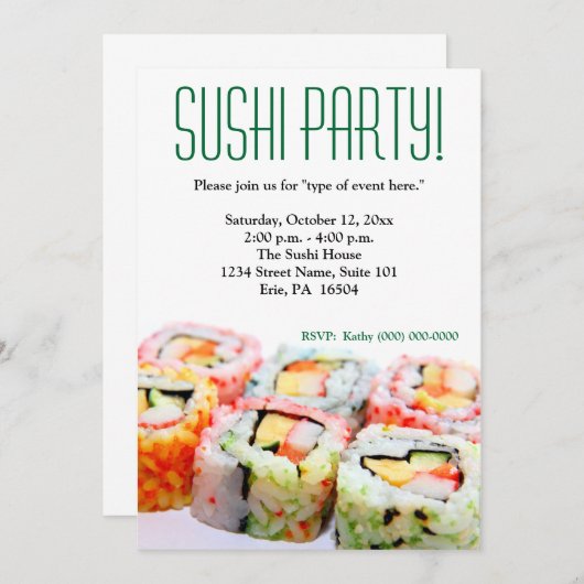 Sushi Invitation (Devant / Derrière)