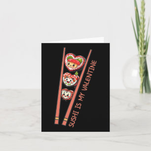 Sushi Is Mijn Valentijn Schattige Retro Hartvormig Kaart