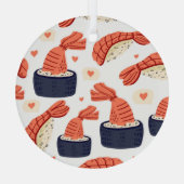 Sushi Japans Eten Naadloos Patroon Glas Ornament (Achterkant)