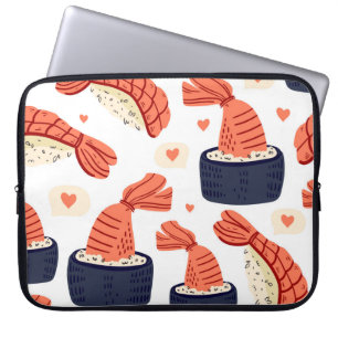 Sushi Japans Eten Naadloos Patroon Laptop Sleeve