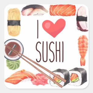 Sushi Japans eten Vierkante Sticker