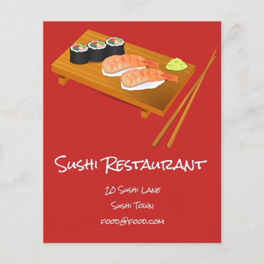 Sushi Japans voedselrestaurant Flyer (Voorkant)