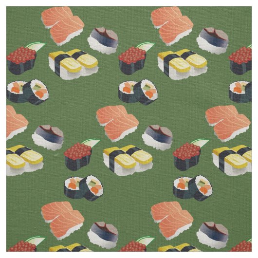 sushi japonais nourriture tissu vert (Échantillon)