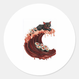 Sushi Kat Dromen � Grappig Japans Voedsel Kitty Ronde Sticker