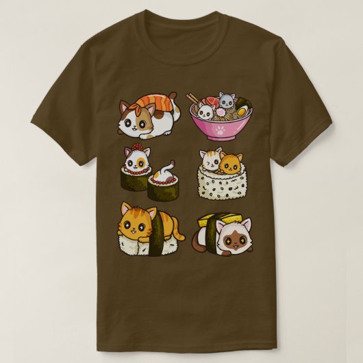 Sushi kat Japans anime T-shirt (Design voorkant)