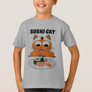 SUSHI KAT Katerige kat met sushi Grappig T-shirt