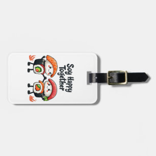 Sushi Kawaii Japans eten, gelukkig samen Bagagelabel