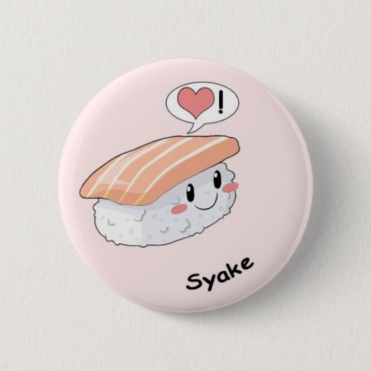 Sushi kawaii ronde button 5,7 cm (Voorkant)