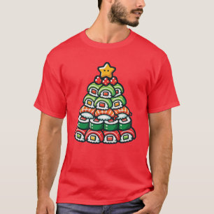 Sushi Kerstboom - Grappig Vakantie Foodie Eten T-shirt