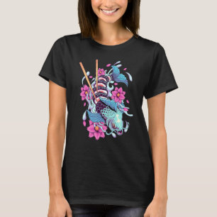Sushi Koi Fish Japanse Koi Carp Pond Japan Cherry T-shirt