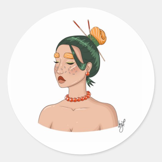 Sushi Lady Sticker (Voorkant)