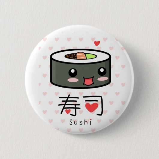 Sushi-liefdespin Ronde Button 5,7 Cm (Voorkant)