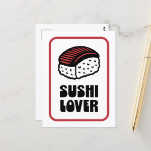 Sushi liefhebber nigiri retro esthetisch briefkaart