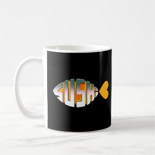 Sushi Love Religious Fish Inspired Typography Salm Koffiemok