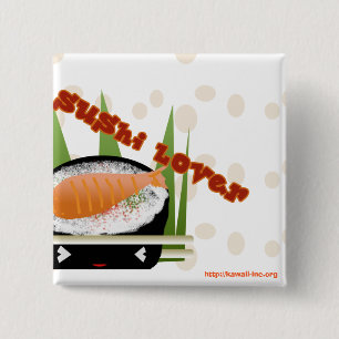 Sushi Lover Vierkante Button 5,1 Cm