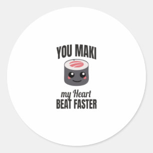 Sushi Maki Japanse voedselkookgerei Ronde Sticker