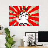 Sushi Maneki Neko Poster (Thuiskantoor)