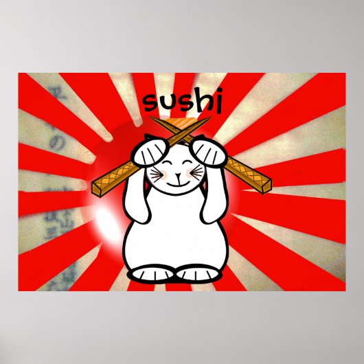 Sushi Maneki Neko Poster (Voorkant)
