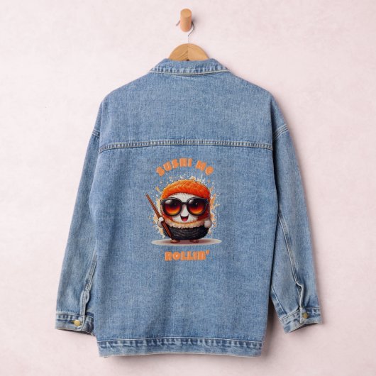 Sushi Me Rollin’ – Grappig Kawaii Sushi T-shirt Denim Jacket (Hangar)