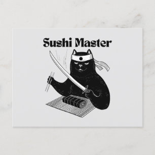 sushi meester, sushi kat briefkaart
