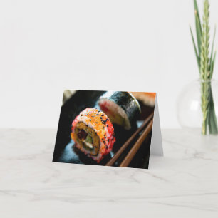 Sushi met Black Sesame Seeds Note Card Kaart