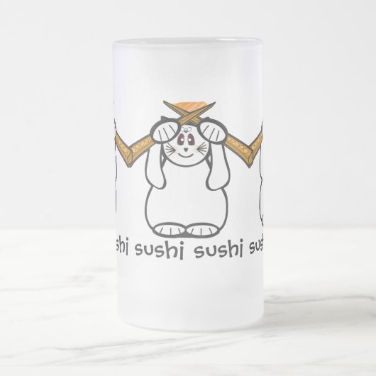 Sushi Mug Lucky Chat - Maneki Neko - Beckoning...  (Centre)