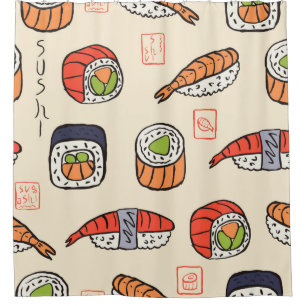 sushi naadloos patroon douchegordijn