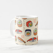 sushi naadloos patroon koffiemok (Voorkant links)