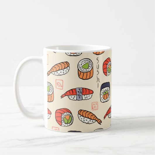 sushi naadloos patroon koffiemok (Links)