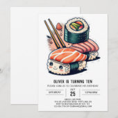 Sushi Nacht Verjaardag met Eigen Sushi Maken Kaart (Voorkant / Achterkant)