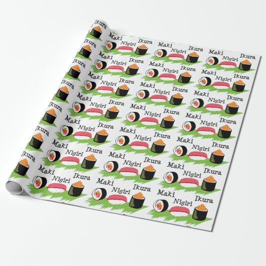 Sushi Names Cadeaupapier (Uitgerold)
