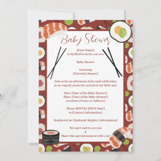 Sushi Neutral Baby shower Kaart