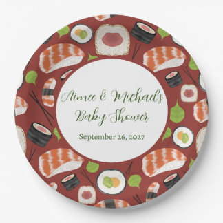 Sushi Neutral Baby shower Papieren Bordje
