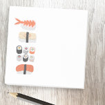 Sushi Nigiri Maki Roll Japonais Art alimentaire<br><div class="desc">Célébrez votre amour pour les sushis avec ces notes collantes Post-it personnalisées avec un amusant mélange d'icônes de sushi japonaises illustrées à la main. Du maki au nigiri, les motifs de nourriture ludique ajoutent une touche de joie à vos notes. Parfait pour les étudiants, les fans de sushi, ou toute...</div>