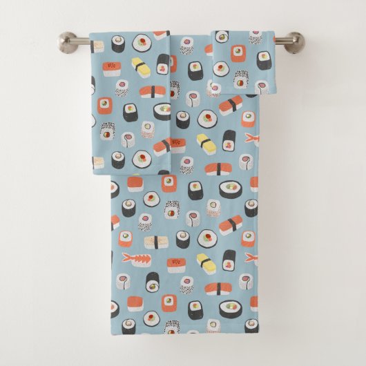Sushi Nigiri Maki Roll Pattern Bad Handdoek (Insitu)