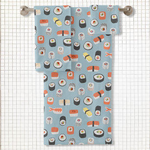 Sushi Nigiri Maki Roll Pattern Bad Handdoek