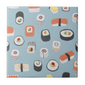Sushi Nigiri Maki Roll Pattern Ceramic Tile Tegeltje (Voorkant)