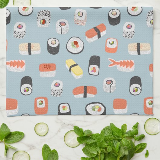 Sushi Nigiri Maki Roll Pattern Theedoek (Gevouwen)