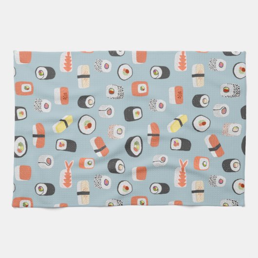 Sushi Nigiri Maki Roll Pattern Theedoek (Horizontaal)